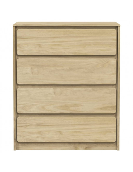Comodino SAUDA Rovere 76,5x39x91 cm in Legno Massello di Pino