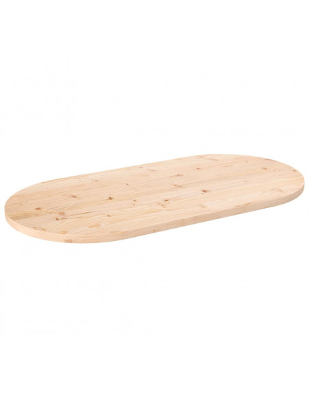 Piano Tavolo 100x50x2,5 cm in Legno Massello di Pino Ovale