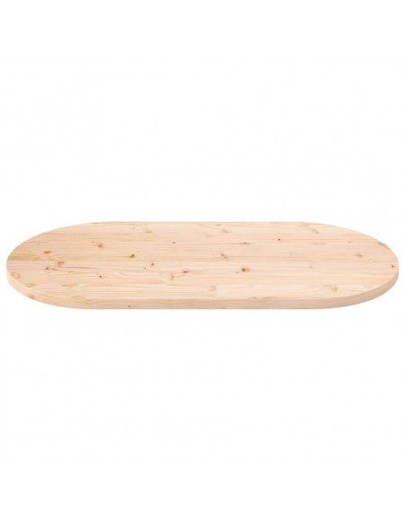 Piano Tavolo 100x50x2,5 cm in Legno Massello di Pino Ovale
