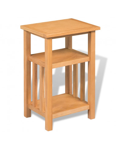 Tavolino da Salotto con Ripiano 27x35x55 cm Massello di Rovere