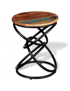 Tavolino Laterale in Legno Massello di Recupero 2