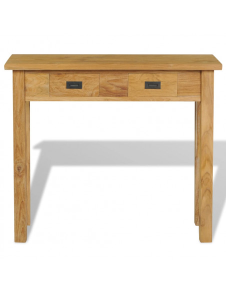 Tavolo Consolle in Legno Massello di Teak 90x30x80 cm