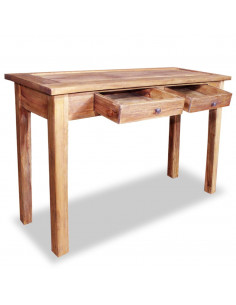 Tavolo Consolle in Legno Massello di Mogano 123x42x75 cm 2