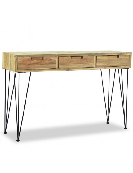 Tavolo Consolle 120x35x76 cm in Legno Massello di Teak