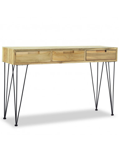 Tavolo Consolle 120x35x76 cm in Legno Massello di Teak