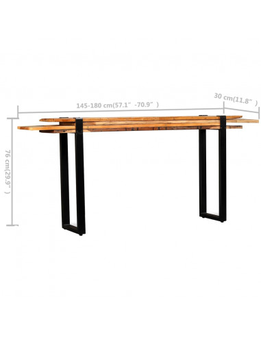 Tavolo Consolle in Legno Massello di Recupero Regolabile