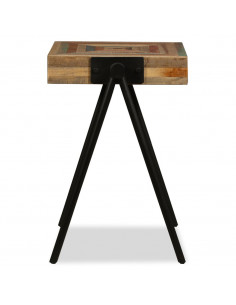 Tavolino Laterale in Legno Massello di Teak di Recupero 2