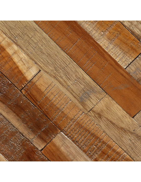 Tavolino Laterale Rotondo Legno Massello di Teak di Recupero