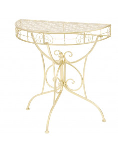 Tavolino Vintage in Metallo Semicircolare 72x36x74 cm Oro 2