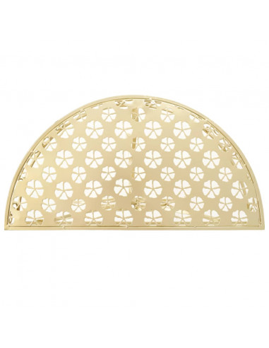 Tavolino Vintage in Metallo Semicircolare 72x36x74 cm Oro
