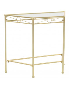 Tavolino Vintage in Metallo 87x34x73 cm Oro 2