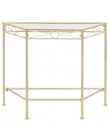Tavolino Vintage in Metallo 87x34x73 cm Oro