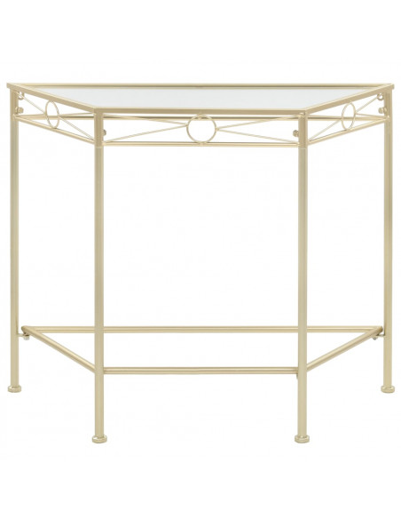 Tavolino Vintage in Metallo 87x34x73 cm Oro