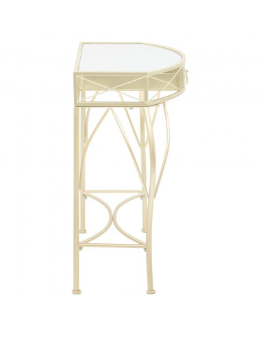 Tavolino Laterale in Stile Francese in Metallo 82x39x76 cm Oro