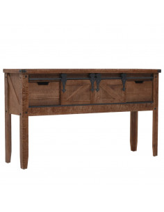 Tavolo Consolle in Massello di Abete 131x35,5x75cm Marrone 2