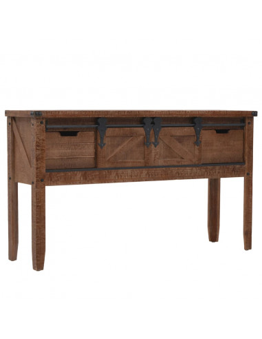 Tavolo Consolle in Massello di Abete 131x35,5x75cm Marrone