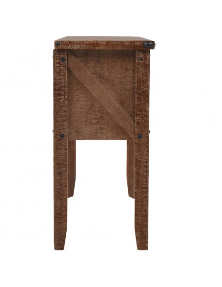 Tavolo Consolle in Massello di Abete 131x35,5x75cm Marrone
