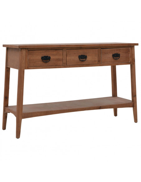 Tavolo Consolle in Massello di Abete 126x40x77,5 cm Marrone