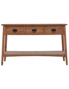 Tavolo Consolle in Massello di Abete 126x40x77,5 cm Marrone 2