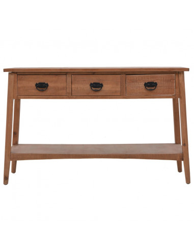 Tavolo Consolle in Massello di Abete 126x40x77,5 cm Marrone