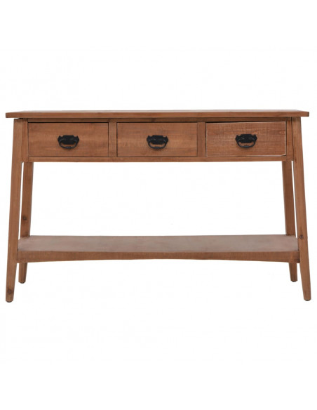 Tavolo Consolle in Massello di Abete 126x40x77,5 cm Marrone