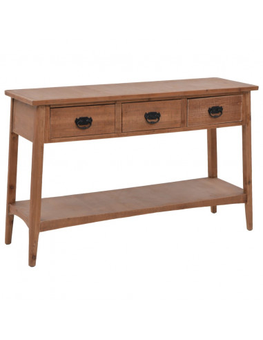 Tavolo Consolle in Massello di Abete 126x40x77,5 cm Marrone