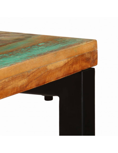 Tavolo Consolle 120x35x76 cm in Massello di Recupero e Acciaio
