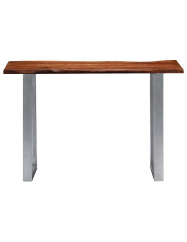 Tavolo Consolle 115x35x76 cm Legno Massello d'Acacia e Ferro