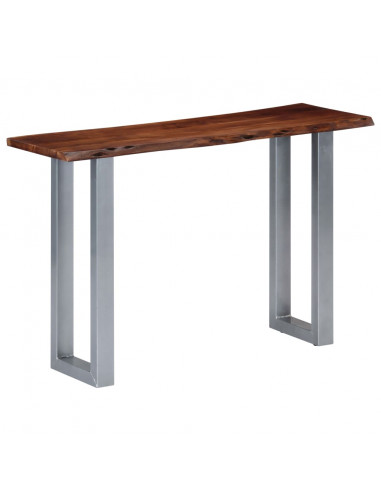 Tavolo Consolle 115x35x76 cm Legno Massello d'Acacia e Ferro