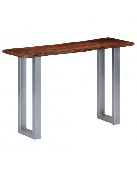 Tavolo Consolle 115x35x76 cm Legno Massello d'Acacia e Ferro