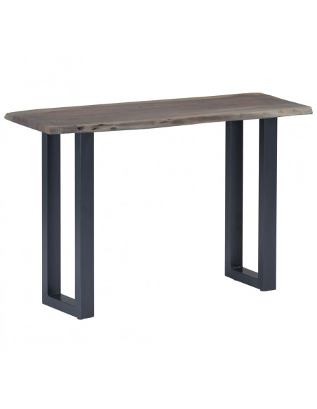 Tavolo Consolle Grigio 115x35x76 cm Massello d'Acacia e Ferro