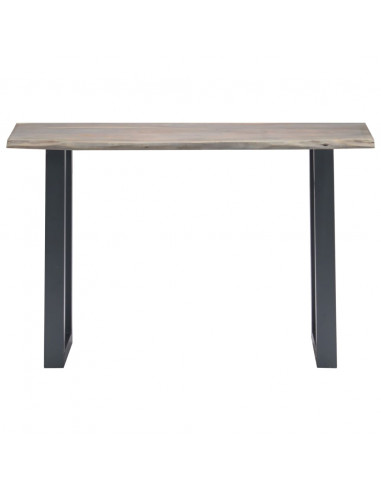 Tavolo Consolle Grigio 115x35x76 cm Massello d'Acacia e Ferro