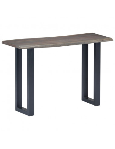 Tavolo Consolle Grigio 115x35x76 cm Massello d'Acacia e Ferro