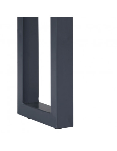 Tavolo Consolle Grigio 115x35x76 cm Massello d'Acacia e Ferro