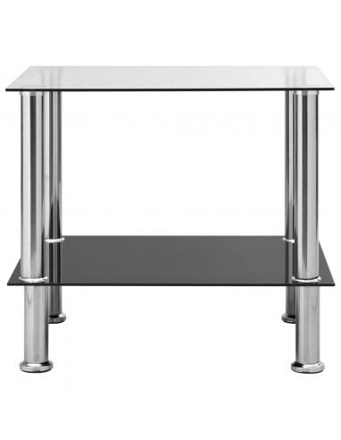 Tavolino Trasparente 45x50x45 cm in Vetro Temperato