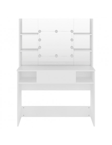 Toeletta con Luci LED 100x40x135 cm in MDF Bianca
