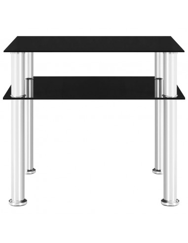 Tavolino Nero 45x50x45 cm in Vetro Temperato