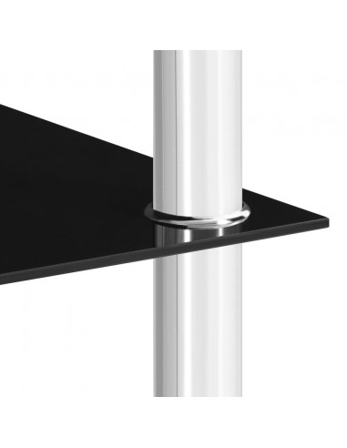 Tavolino Nero 45x50x45 cm in Vetro Temperato