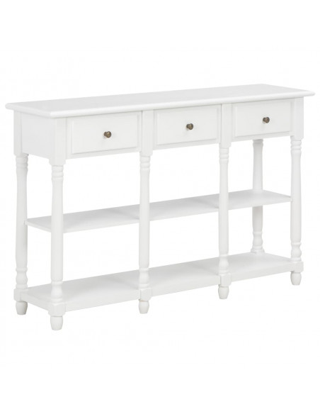 Tavolo Consolle Bianco 120x30x76 cm in MDF