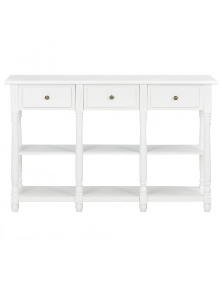 Tavolo Consolle Bianco 120x30x76 cm in MDF