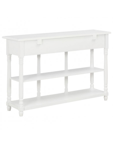 Tavolo Consolle Bianco 120x30x76 cm in MDF