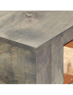 Tavolo Consolle Grigio 86x30x76 cm in Legno Massello di Mango 2