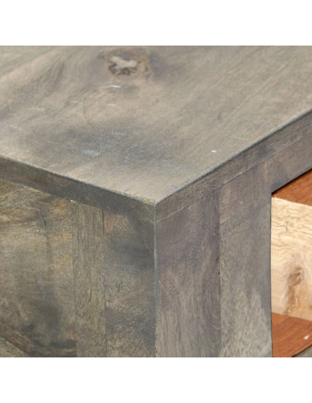 Tavolo Consolle Grigio 86x30x76 cm in Legno Massello di Mango
