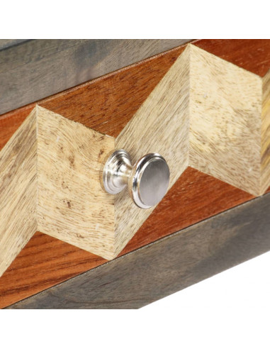 Tavolo Consolle Grigio 86x30x76 cm in Legno Massello di Mango