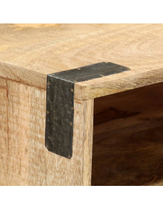 Tavolo Consolle 115x30x76 cm in Legno Massello di Mango Grezzo 2