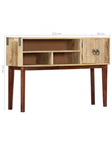 Tavolo Consolle 115x30x76 cm in Legno Massello di Mango Grezzo