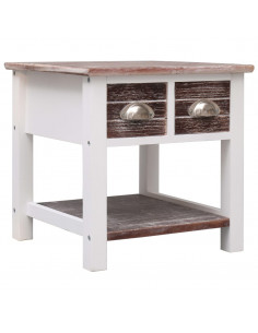 Tavolino Laterale Marrone 40x40x40 cm in Legno di Paulownia 2