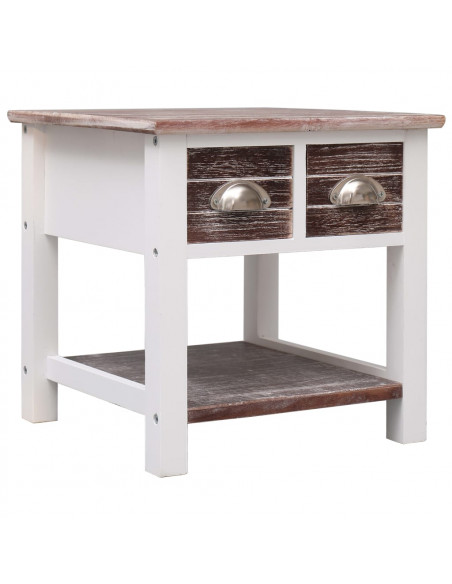 Tavolino Laterale Marrone 40x40x40 cm in Legno di Paulownia