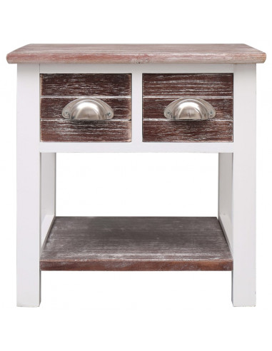 Tavolino Laterale Marrone 40x40x40 cm in Legno di Paulownia