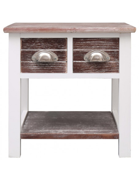 Tavolino Laterale Marrone 40x40x40 cm in Legno di Paulownia